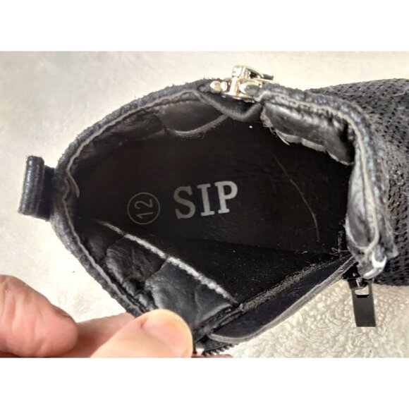 Kids Booties Metallic Shimmer Black SIP Sparkle-In-Pink Girls - Picture 6 of 9